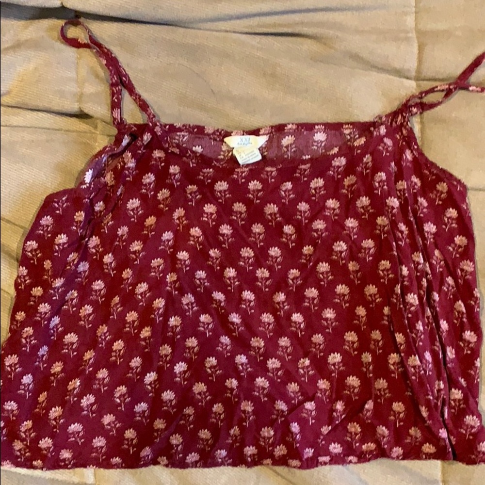Red crop shirt